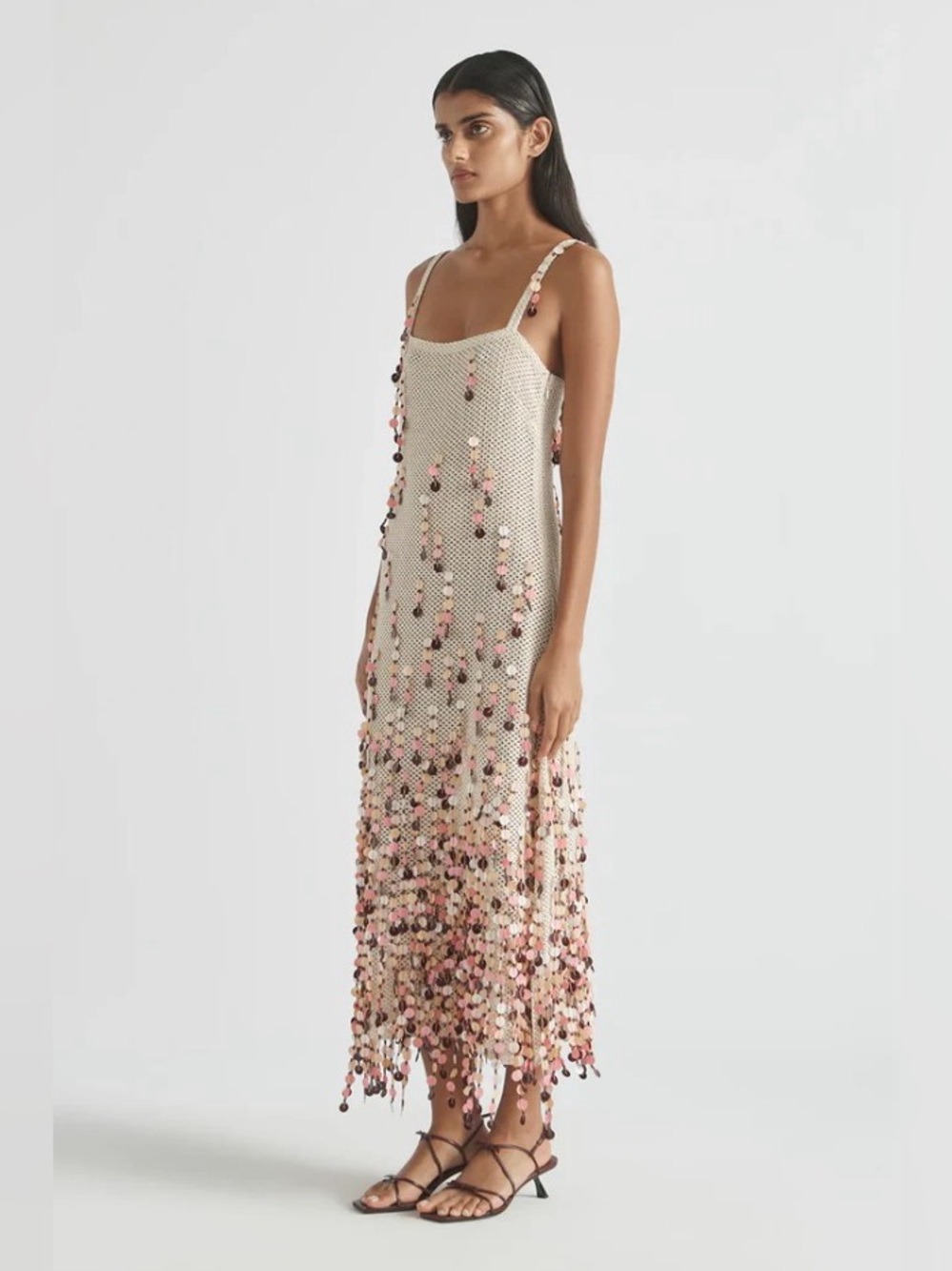 Antipodean Periscope Cotton Crocheted Hand Embellished Midi Dress AU12/US8 NWT - Picture 12 of 12